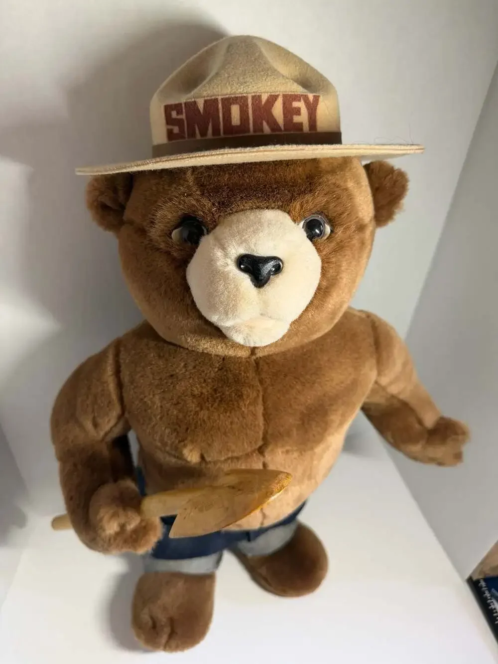 Vintage 1994 J.J. Wind Smokey Bear 50th Anniversary Plush Doll with Shovel